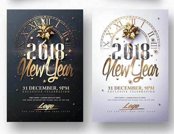 New Year Invitation PSD Package