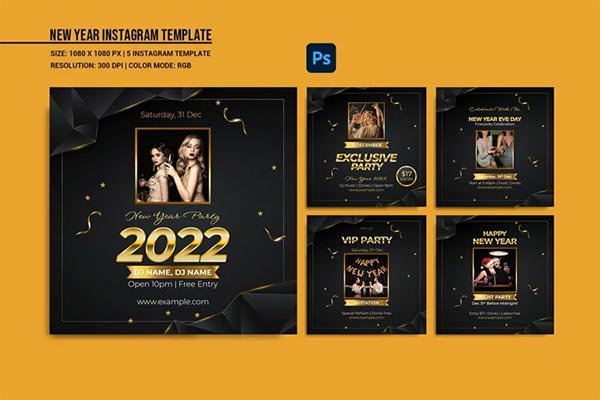 New Year Party Instagram Post Template