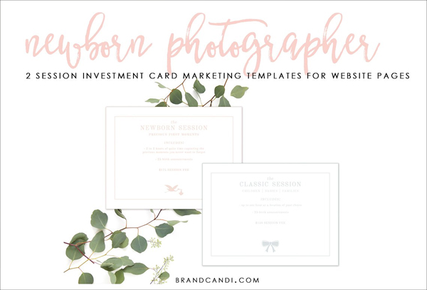 Newborn Photographer Marketing Card