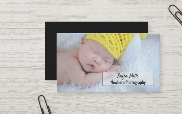 Newborn Photography Baby Photographer Photo Business Card