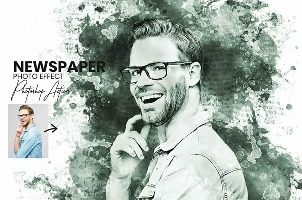 News Paper Ink Art Photoshop Actions Download