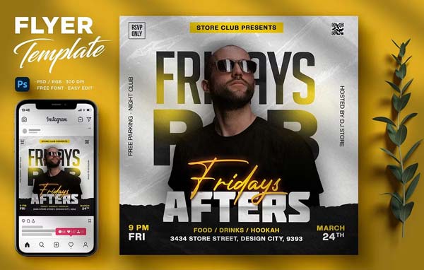 Night Club Flyer Editable Template