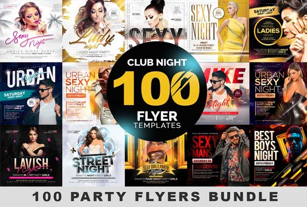 Night Club Party Event Flyers Bundle