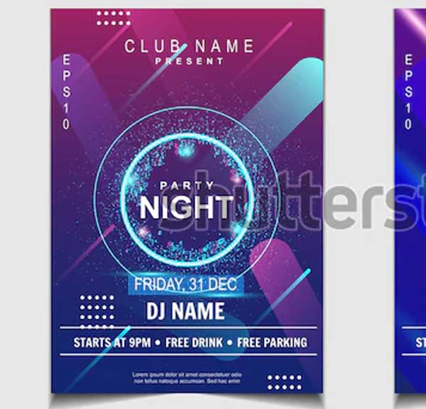 Night Dance Party Music Flyer Templates