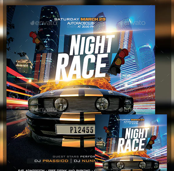 Night Race Flyer Template