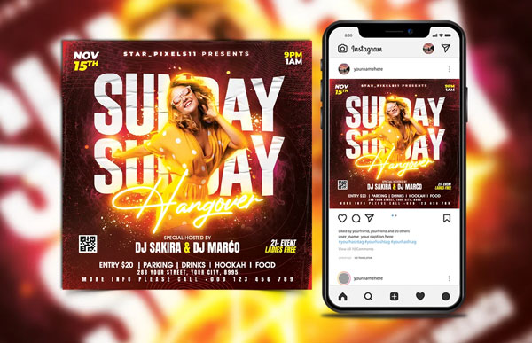 Night club Party Instagram Template