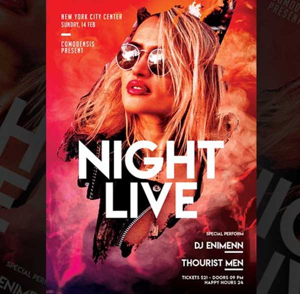 Night Live Party Flyer Templates