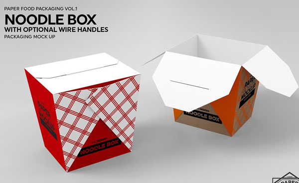 Noodle Box Packaging Mockup