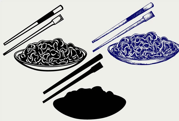 Noodles With Chopsticks Mockup