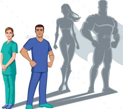 Nurse Superheroes Shadow Templates