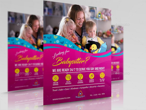 Nursery Babysitter Flyer Template