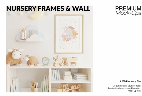 Nursery Frames And Wall Mockup Set