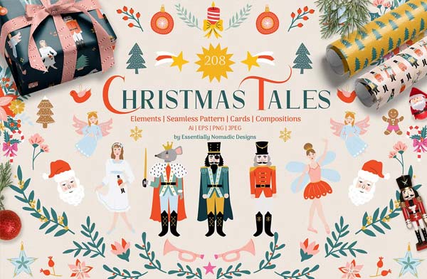 Nutcracker Christmas Pattern Graphic Download