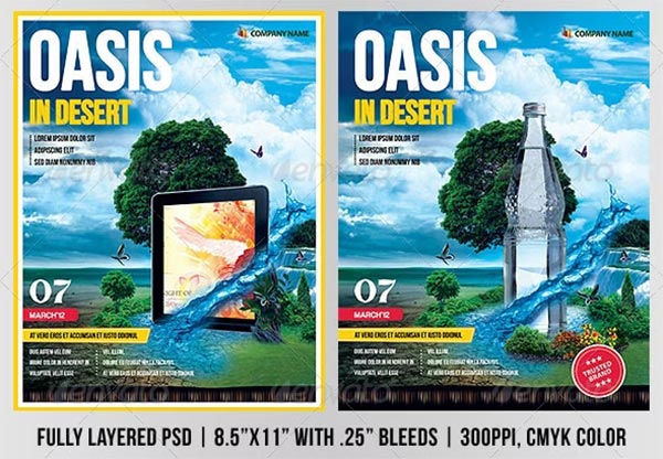 Oasis In Desert Advertising Flyer