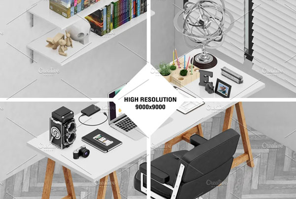 Office Art Scene Mock-up