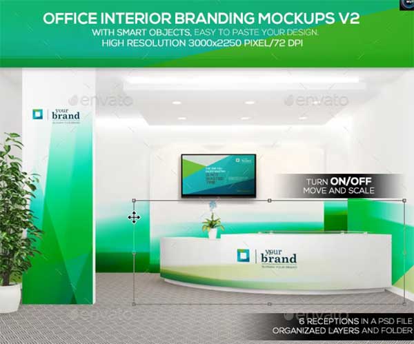 Office Interior Branding Mockup Template