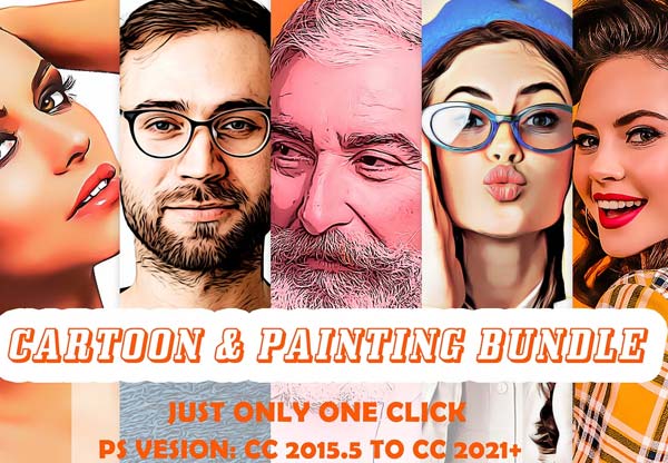 Oil Paint PSD Action Bundle