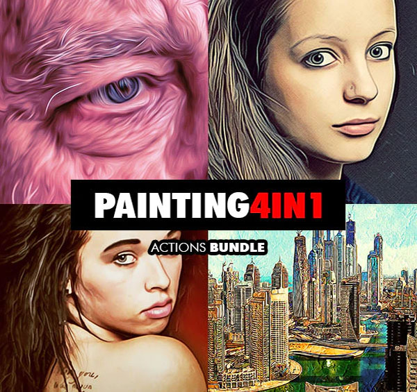 Oil Painting - 4in1 Photoshop Actions Bundle