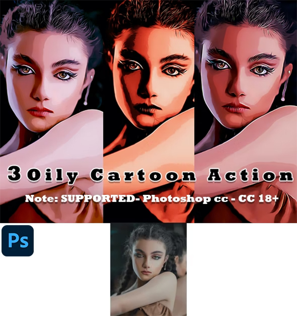 Oily Cartoon Photoshop Action