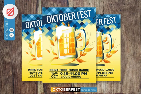 Oktoberfest Beer Party Poster or Flyer Template