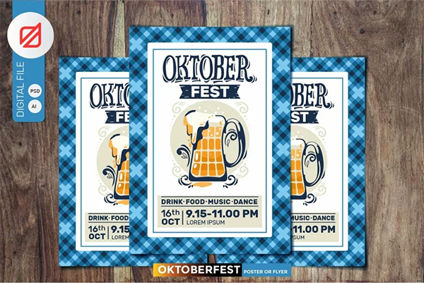 Oktoberfest Beer Party Posters Design
