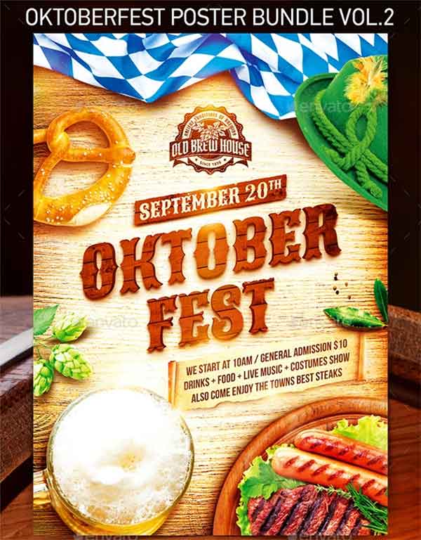 Oktoberfest Festival Poster PSD Bundle