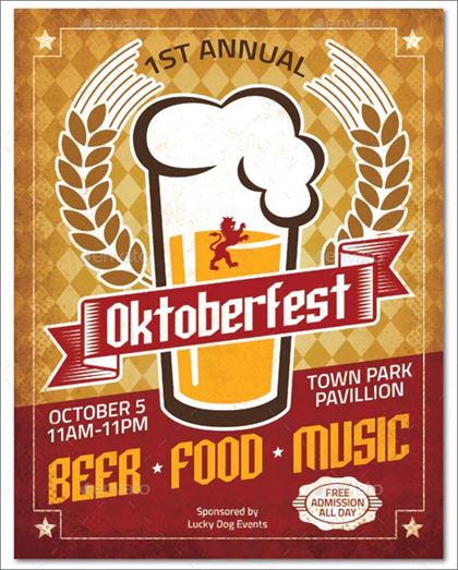 Oktoberfest Poster and  Ad, Flyer Template