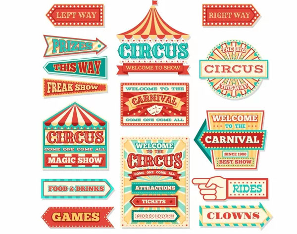 Old Carnival Circus Banners