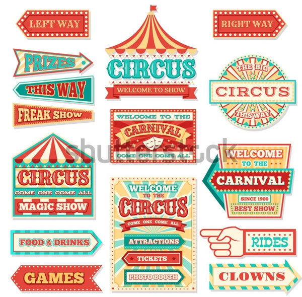 Old Circus Banner Templates