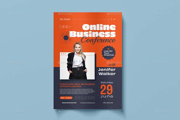 Online Business Conference Flyer Template