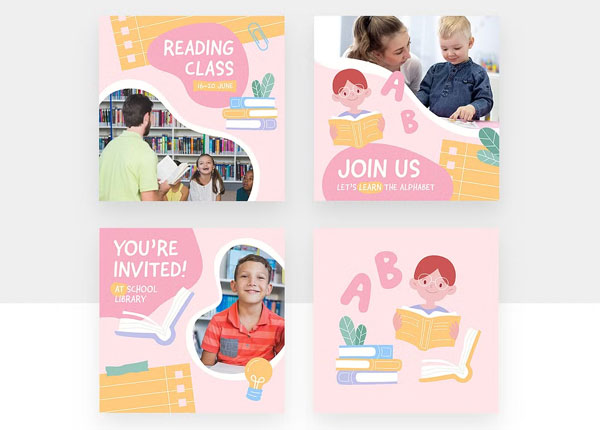 Online Education Banners Set