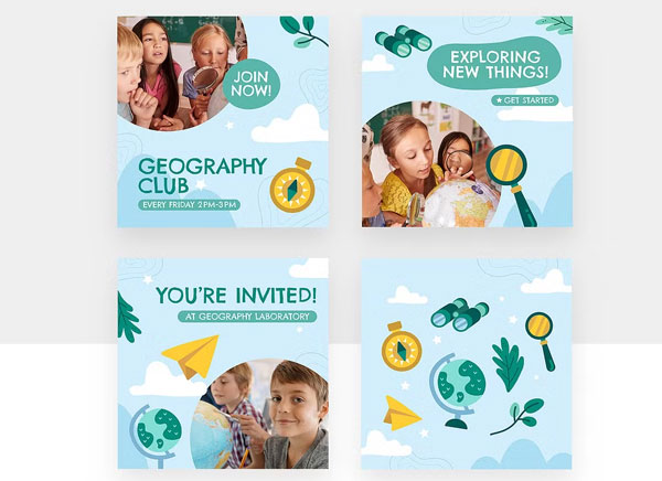 Online School Web Tutorial Banners Download