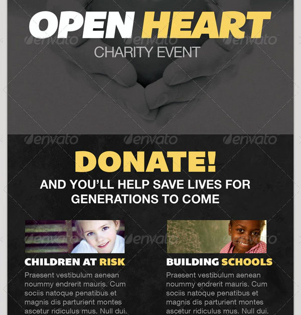 Open Heart Charity Event Flyer Template