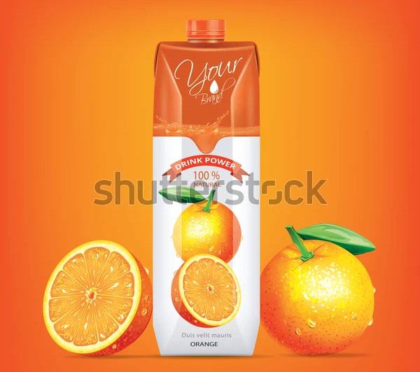 Orange Juice Box Mockup