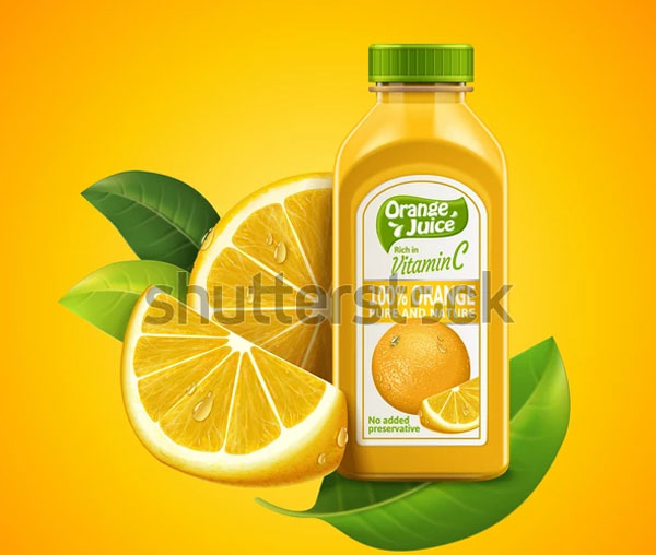 Orange Juice Package Design with Label