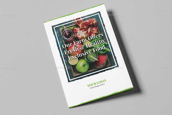 Organic Food Bi-Fold Brochure Template