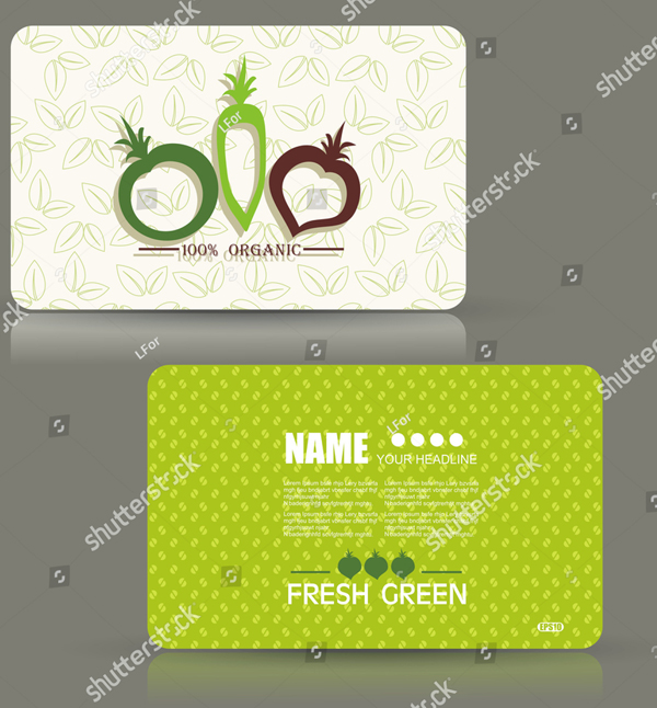 Organic Food Business Card Templates