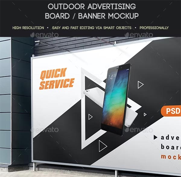Outdoor Advertising Board & Banner Mockup