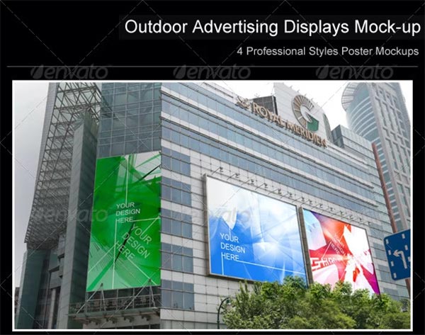 Outdoor Advertising Displays Mockup