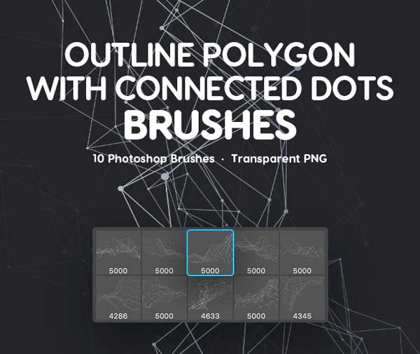 Outline Polygon with Dots Photoshop Brushes