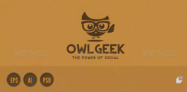 Owl Geek Logo Template