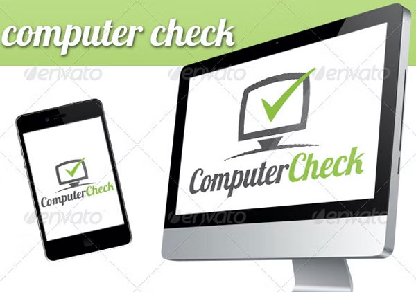 PC Tick Check Mark Logo Template