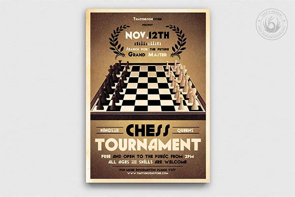 PSD Chess Tournament Flyer Template
