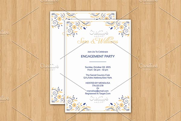 PSD Engagement Party Invitation Template