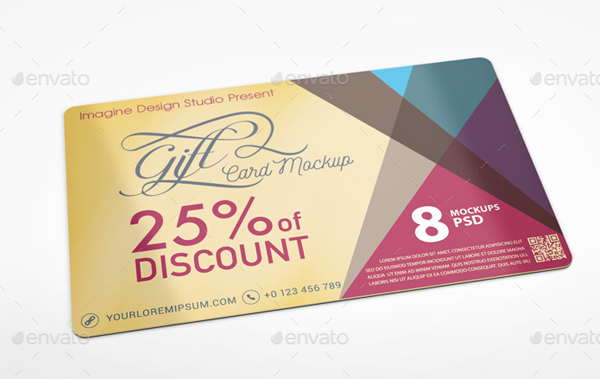 PSD Gift Card Mockup