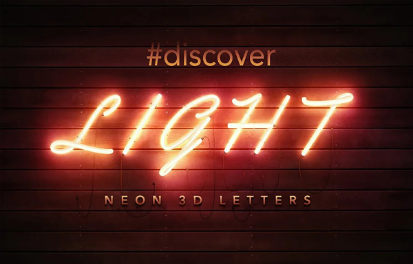 PSD Neon Font