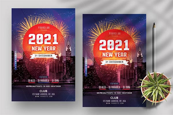 PSD New Year Flyer Template