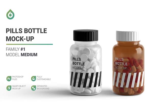 PSD Pills Bottle Mockups Free Download