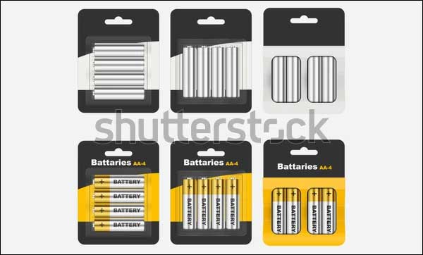 Packing Metallic Batteries Mockup