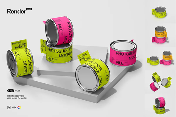 Paint Can Mockup Set